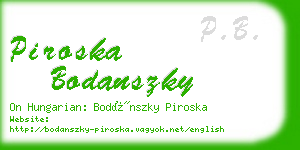 piroska bodanszky business card